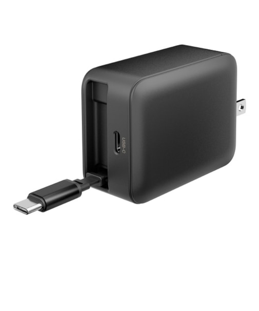 多摩電子工業　PD65W　巻取式　コンセントチャージャー　ブラック