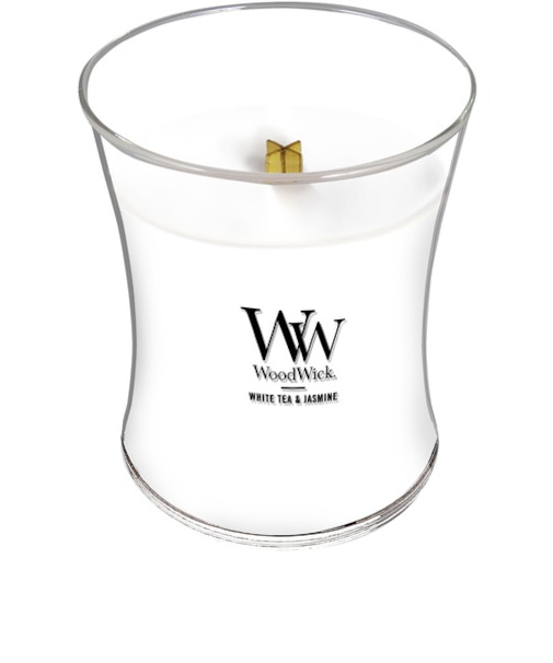 カメヤマ　WoodWick　ジャーキャンドル　M　ホワイトティー＆ジャスミン