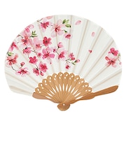山二　婦人布扇子セット　姫桜　1123S　生成