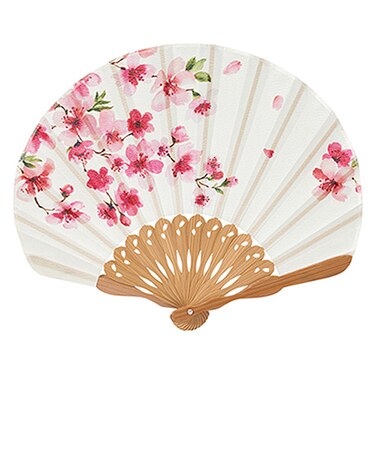 山二　婦人布扇子セット　姫桜　1123S　生成