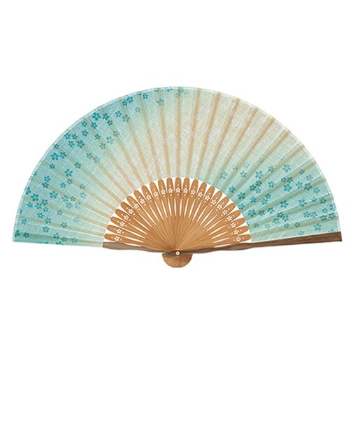山二　婦人布扇子　小桜　1060　グリーン
