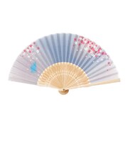 ハンズオリジナル　扇子　花見猫　ブルー　SBVT－f－MP002