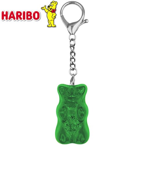 ハリボー（HARIBO）　グミベア　クリアキーホルダー　グリーン