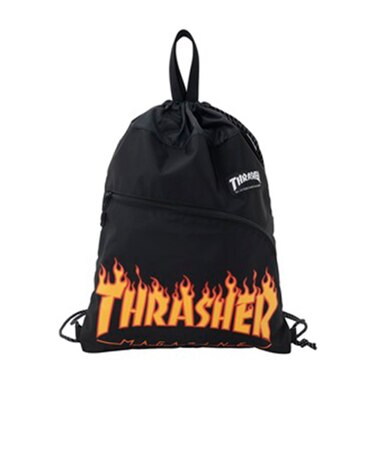 スラッシャー（THRASHER）　ロゴ　ナップザック　4L　THーW　ブラック／イエロー