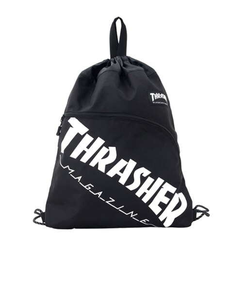 スラッシャー（THRASHER）　ロゴ　ナップザック　4L　TH－W　ブラック／シロ