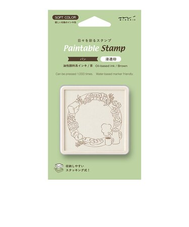 ミドリ（MIDORI）　スタンプ　浸透印　35692006　パン柄/茶