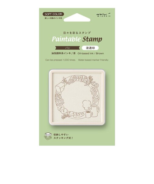 ミドリ（MIDORI）　スタンプ　浸透印　35692006　パン柄/茶