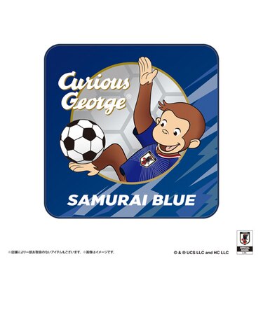 おさるのジョージ　ハンドタオル　サッカー日本代表ver.
