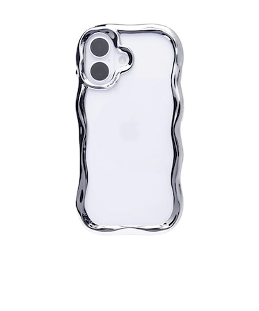 【iPhone17】　ハミィ（Hamee）　iFace　BeBling　Wave　クリアケース　シルバー