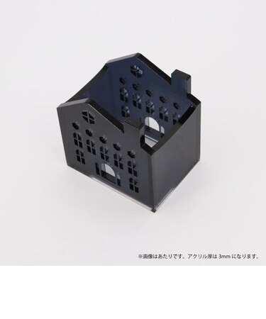 コマモノラボ（Komamono　Lab）　街並みスタンプフレーム　クリアスタンプ付き　L　KO631001　ブラック