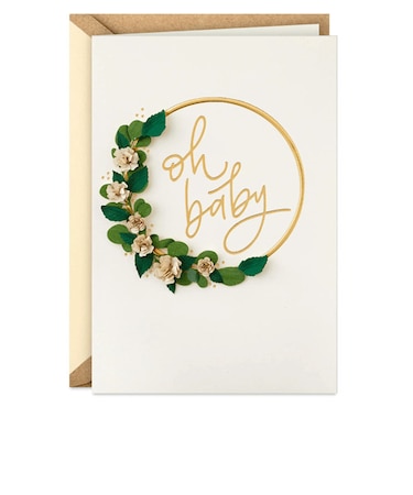 ホールマーク（Hallmark）　輸入カード　Signature　赤ちゃん誕生お祝い　821418　Baby　Wreath