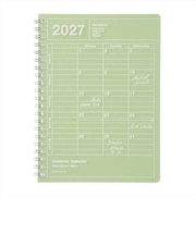 【2027年1月始まり】 マークス(MARK'S) ノートブックカレンダー S 縦型 マンスリーブロック 27WDR-NB11-LGN ライムグリーン 月曜始ま