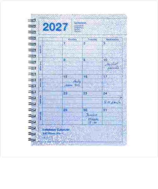 【2027年1月始まり】　マークス（MARK'S）　ノートブックカレンダー　S　縦型　マンスリーブロック　27WDR-NB11-HO　シティライト　月曜始まり
