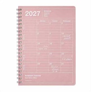 【2027年1月始まり】　マークス（MARK'S）　ノートブックカレンダー　S　縦型　マンスリーブロック　27WDR-NB11-PK　ピンク　月曜始まり