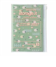 【2026年12月始まり】　マークス（MARK'S）　ストレージイット　干支　B6変型　マンスリーブロック　27WDR-CMU03-MI　ミント　月曜始まり