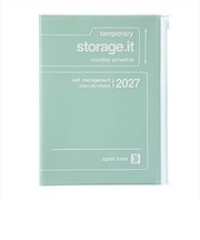 【2026年12月始まり】　マークス（MARK'S）　ストレージイット　A5　マンスリーブロック+ノート　27WDR-H02-MI　ミント　月曜始まり