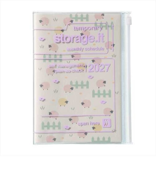 【2026年12月始まり】　マークス（MARK'S）　ストレージイット　干支　B6変型　マンスリーブロック　27WDR-CMU03-IV　アイボリー　月曜始まり