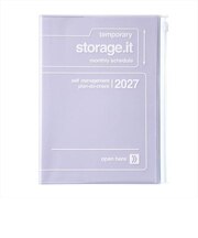 【2026年12月始まり】　マークス（MARK'S）　ストレージイット　A5　マンスリーブロック+ノート　27WDR-H02-PL　パープル　月曜始まり