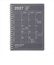 【2027年1月始まり】　マークス（MARK'S）　ノートブックカレンダー　S　縦型　マンスリーブロック　27WDR-NB11-BK　ブラック　月曜始まり