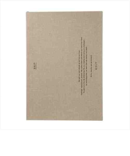 【2026年12月始まり】　エディット（EDiT)　シンプルタイポ　A5変型　ウィークリーバーチカル　27WDR-ETH04-GY　グレージュ　月曜始まり