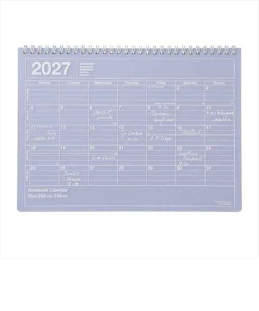 【2027年1月始まり】　マークス（MARK'S）　ノートブックカレンダー　M　マンスリーブロック　27WDR-NB1-PL　パープル　月曜始まり