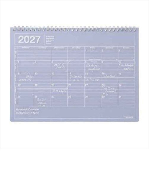 【2027年1月始まり】　マークス（MARK'S）　ノートブックカレンダー　M　マンスリーブロック　27WDR-NB1-PL　パープル　月曜始まり