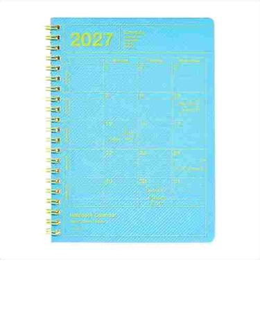 【2027年1月始まり】　マークス（MARK'S）　ノートブックカレンダー　S　縦型　マンスリーブロック　27WDR-NB11-NBL　ネオンブルー　月曜始まり