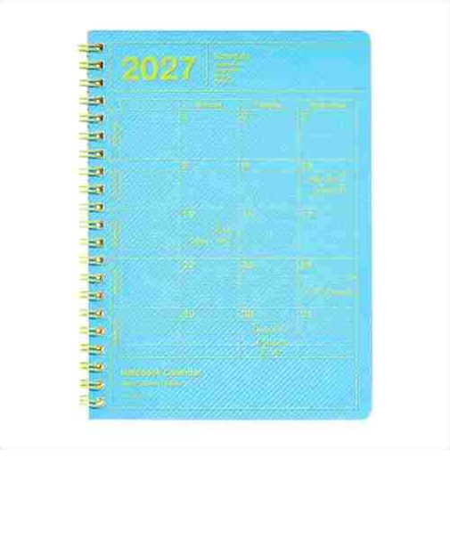 【2027年1月始まり】　マークス（MARK'S）　ノートブックカレンダー　S　縦型　マンスリーブロック　27WDR-NB11-NBL　ネオンブルー　月曜始まり