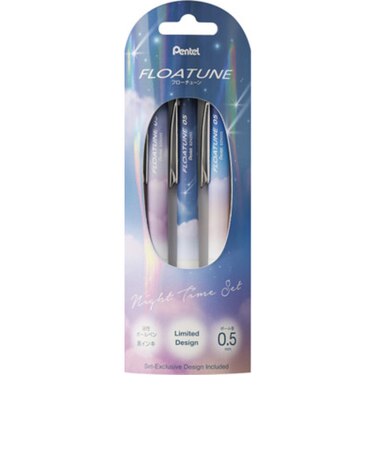 ぺんてる（Pentel）　フローチューン（FLOATUNE）　スカイリーデザイン　0.5mm　ナイトタイムセット　【数量限定】