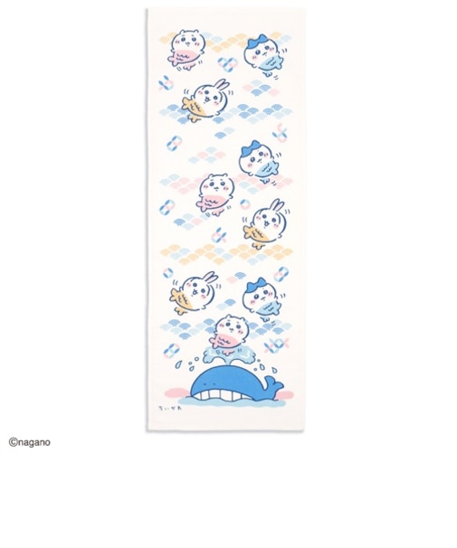タオル美術館　『ちいかわ』　手ぬぐいタオル　なみなみ　ブルー