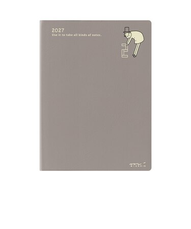 【2027年1月始まり】　ミドリ（MIDORI）　ポケットダイアリー　A6　ウィークリーブロック　22447　オジサン柄　月曜始まり
