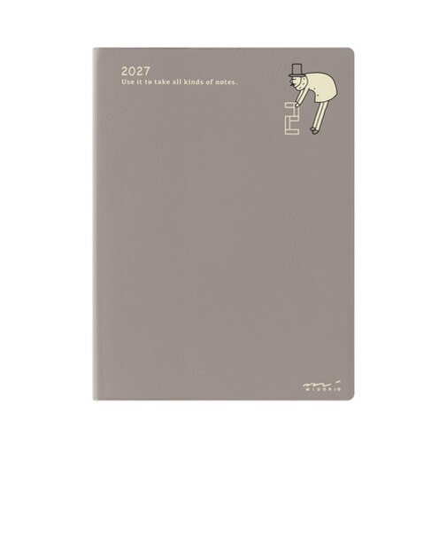 【2027年1月始まり】　ミドリ（MIDORI）　ポケットダイアリー　A6　ウィークリーブロック　22447　オジサン柄　月曜始まり