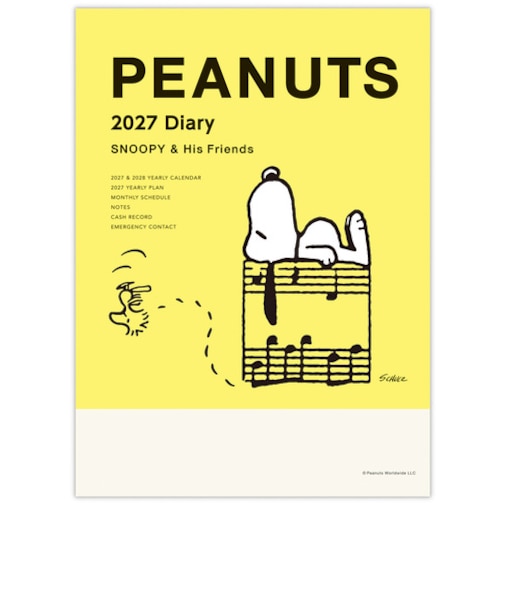 【2026年10月始まり】　ホールマーク（Hallmark）　SNOOPY　A5　マンスリーブロック　853587　イエローミュージック　月曜始まり