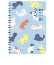 【2026年12月始まり】　コクヨ（KOKUYO）　ソフトリングダイアリー　B6　マンスリーブロック　ニ-SMNL2-B6　キャット柄　【数量限定】　月曜始まり