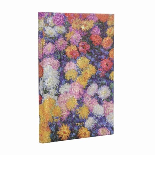 【2027年1月始まり】　ペーパーブランクス（Paperblanks）　ハードカバーダイアリー　A6　ウィークリーレフト　モネ　菊の花　月曜始まり