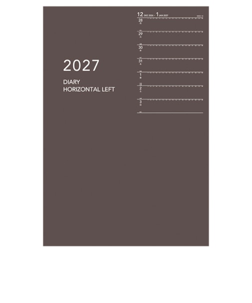 【2027年1月始まり】　ダイゴー　Appoint　ノートシリーズ　A5　ウィークリーレフト　E8153　ブラウン　月曜始まり