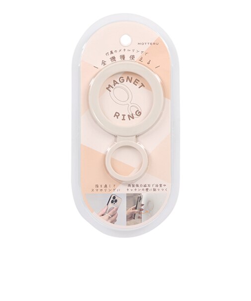 モッテル（MOTTERU）　両面マグネット　壁掛けスマホリング　MOT－SRING05－AM　アーモンドミルク