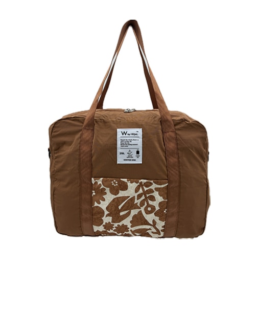 ダブリュピーシーパターンズ（Wpc.patterns）　グラース　トラベルパッカブル　ボストンバッグ　25L　31028－10　ブラウン／花と鳥