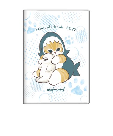 【2026年10月始まり】　サンスター文具　mofusand　B6　マンスリーブロック　S2959763　パステルサメにゃん　月曜始まり