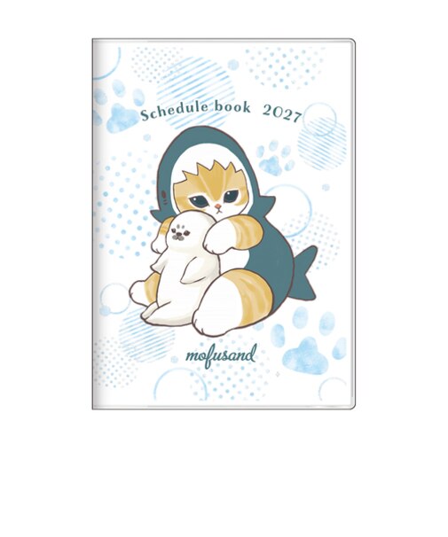 【2026年10月始まり】　サンスター文具　mofusand　B6　マンスリーブロック　S2959763　パステルサメにゃん　月曜始まり