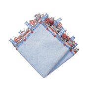 近沢レース店　シーズンハンカチ　ベイサイド　アクアブルー