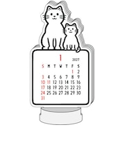 【2027年版・卓上】　グリーティングライフ　Noritake　ダイカットカレンダー　C-1809-NT　キャット