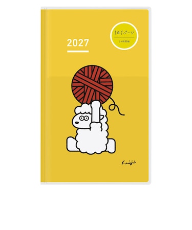 【2027年1月始まり】　コクヨ（KOKUYO）　ジブン手帳DAYs　mini　B6スリム　デイリー1日1ページ　ニ-JDM1L2-27　限定羊柄/イエロー　月