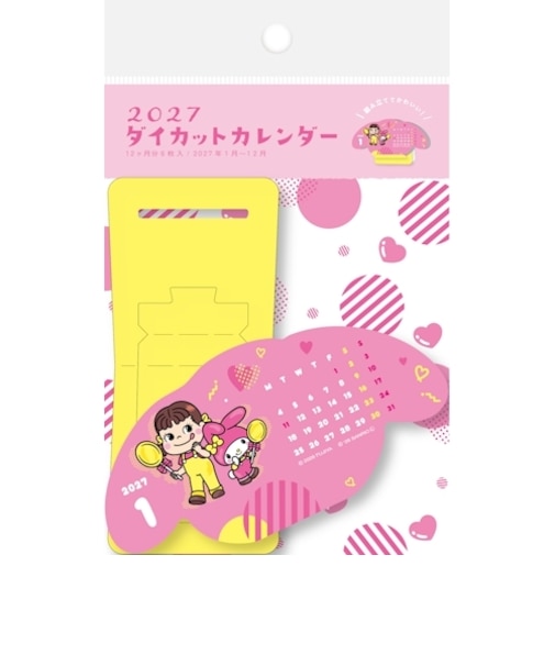 【2027年版・卓上】　古川紙工　ダイカットカレンダー　CL34　PEKO×MY　MELODY