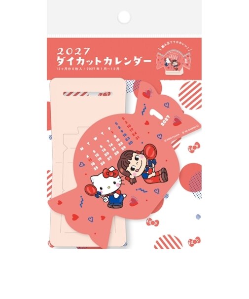 【2027年版・卓上】　古川紙工　ダイカットカレンダー　CL33　PEKO×HELLO　KITTY