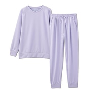 ハンズ(HANDS) リカバリーウェア 長袖+ロングパンツセット レディースM ライラック 【ネット限定セット】