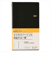 【2027年1月始まり】　ノルティ（NOLTY）　リングスリム1　A5スリム　ウィークリーレフト　6411　黒　月曜始まり
