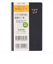 【2026年12月始まり】　ノルティ（NOLTY）　能率手帳ライツメモ　小型版　ウィークリーバーチカル　1180　ダークネイビー　月曜始まり