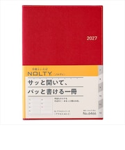 【2026年12月始まり】　ノルティ（NOLTY）　アクセス2　A5　ウィークリーホリゾンタル　6466　レッド　月曜始まり