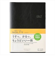 【2026年12月始まり】　ノルティ（NOLTY）　トリム1　A5　ウィークリーレフト　6601　ブラック　月曜始まり